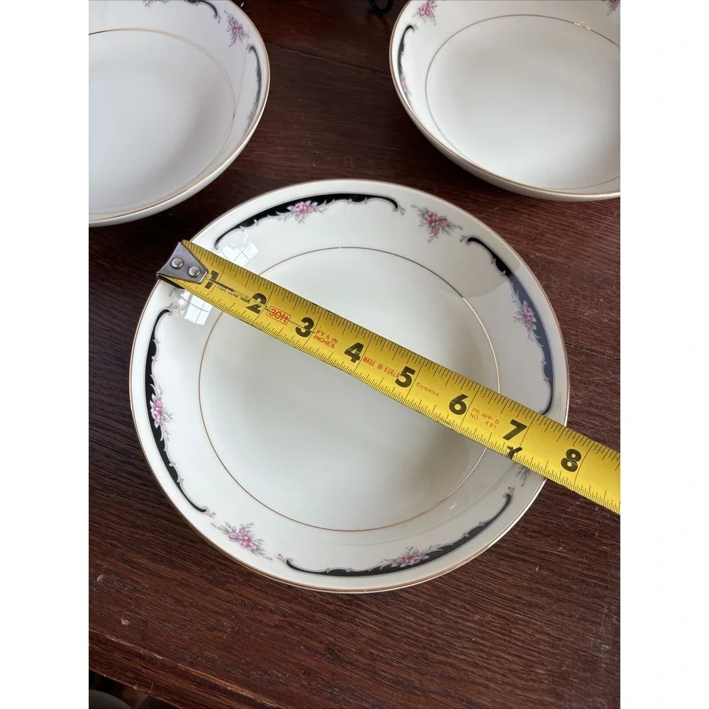 Celebrity Ivory Glaze Prelude 1985 Ivory & Gold Trim Salad Bowls New Set Of‎ 4